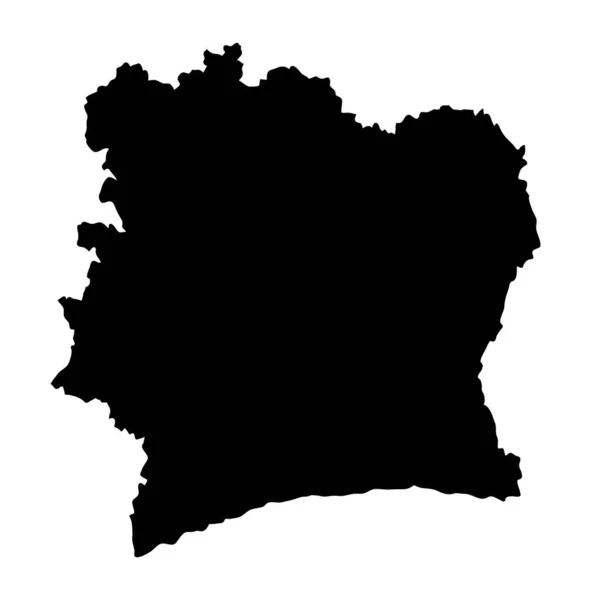 Cote Divoire Carte Île Silhouette — Image vectorielle