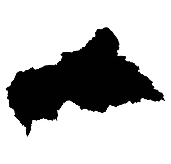 Silueta Del Mapa Isla República Centroafricana — Vector de stock