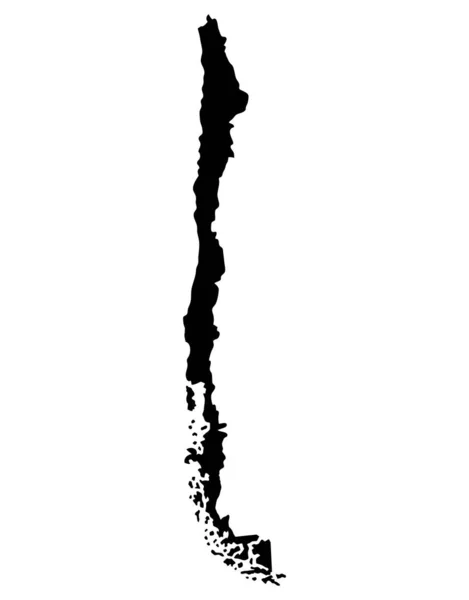 Île Chili Carte Silhouette — Image vectorielle