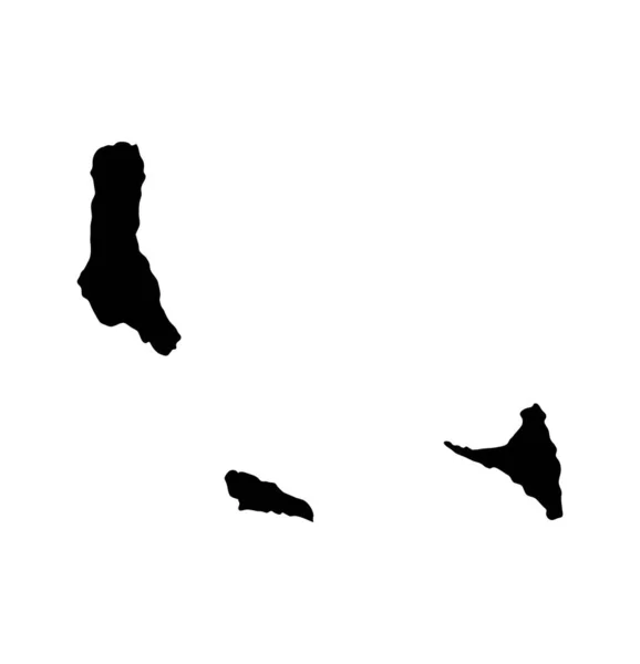 Komoren Inselkarte Silhouette — Stockvektor