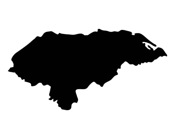 Honduras Isola Mappa Silhouette — Vettoriale Stock