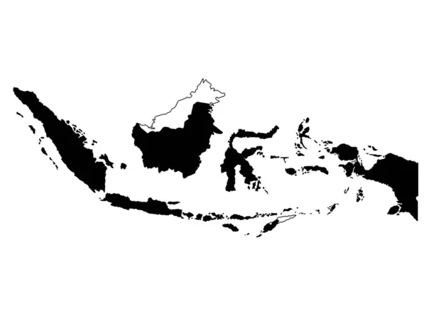 Indonesia Island Map Silhouette — Stock Vector