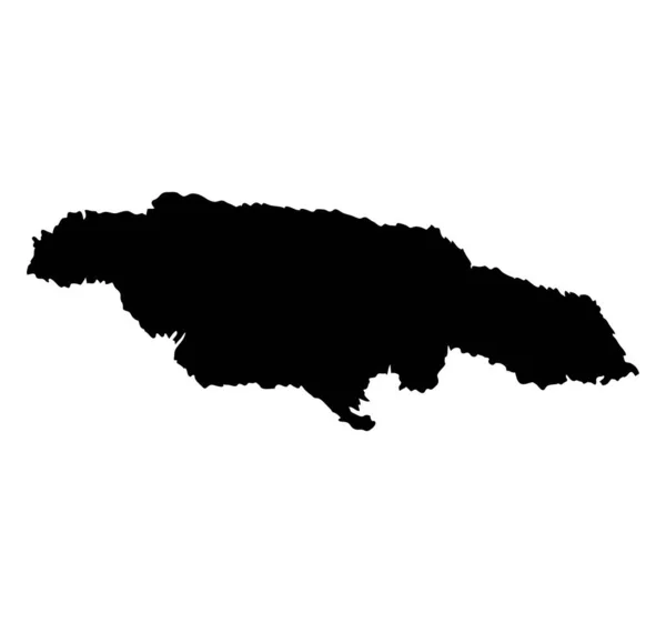 Jamaica Isola Mappa Silhouette — Vettoriale Stock