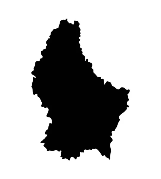 Luxembourg Νησί Χάρτη Σιλουέτα — Διανυσματικό Αρχείο