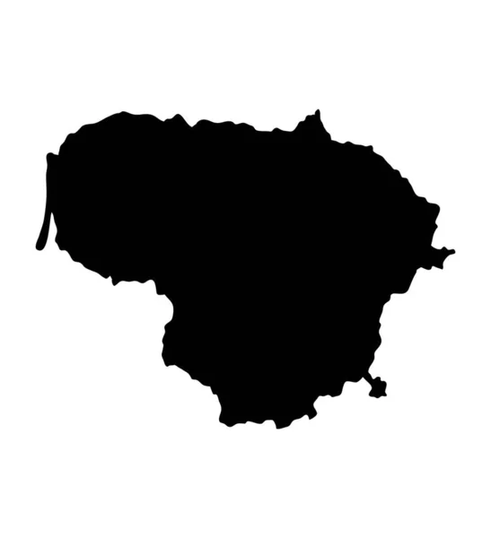 Λιθουανία Νησί Χάρτη Σιλουέτα — Διανυσματικό Αρχείο
