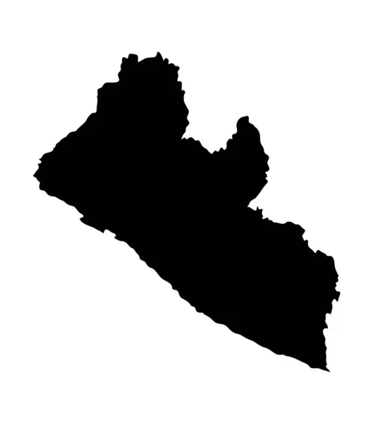 Liberië Eiland Kaart Silhouet — Stockvector