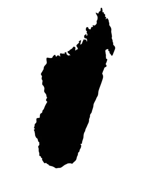 Madagaskar Wyspa Mapa Sylwetka — Wektor stockowy