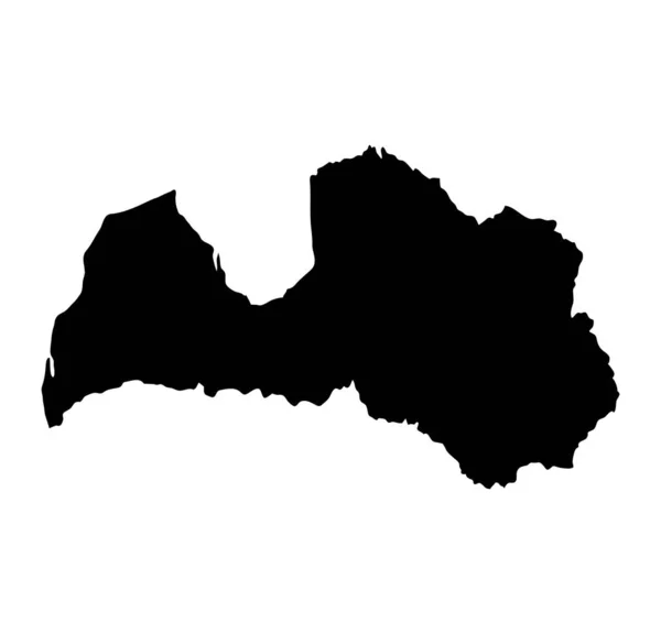 Latvia Île Carte Silhouette — Image vectorielle