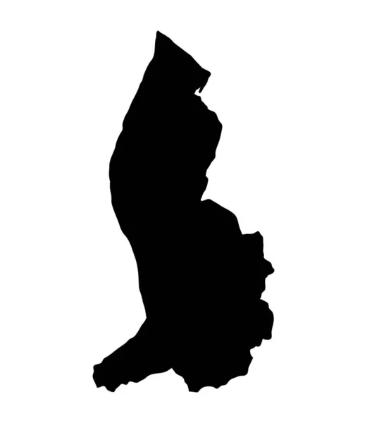 Liechtenstein Île Carte Silhouette — Image vectorielle