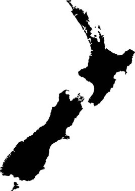 Yeni Zelanda ada haritası silueti