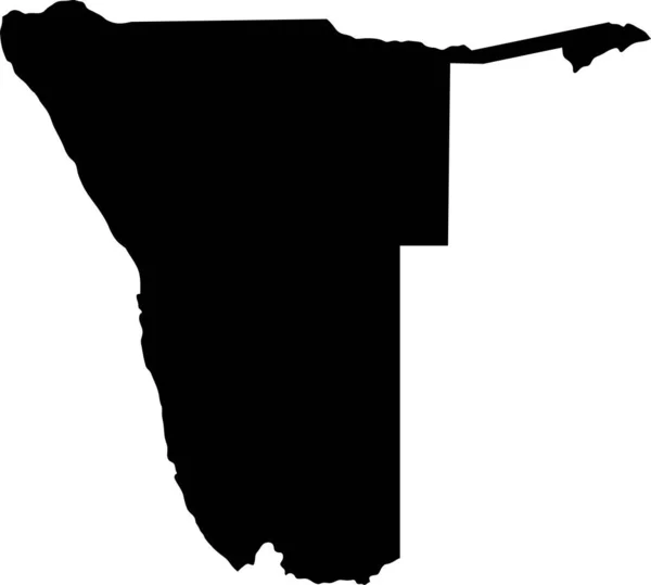 Ναμίμπια Νησί Χάρτη Σιλουέτα — Διανυσματικό Αρχείο