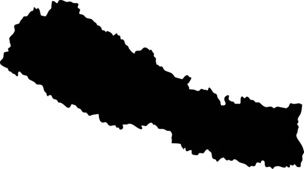 Nepal Island Map Silhouette — Stockvektor