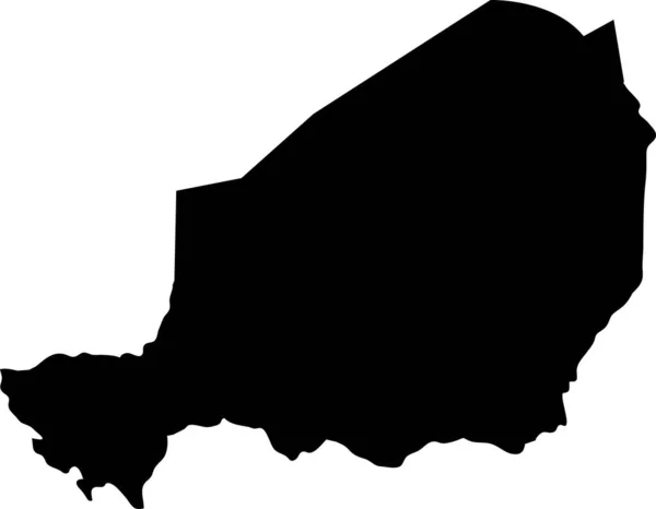 Силуэт Карты Острова Нигер — стоковый вектор