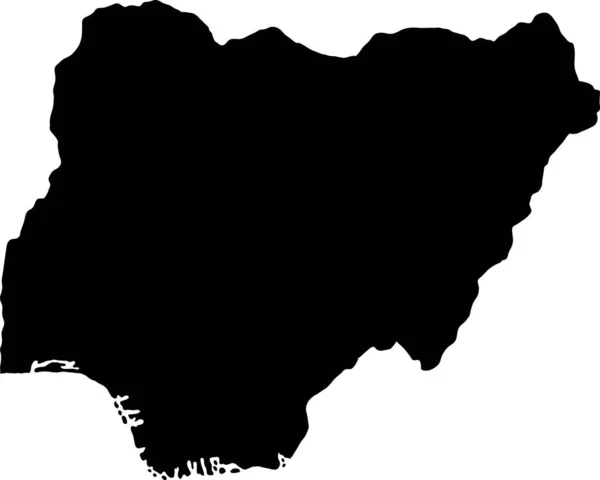 Силуэт Островной Карты Нигерии — стоковый вектор
