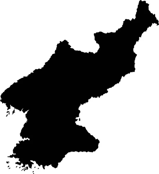 Severní Korejská Mapa Ostrova Silueta — Stockový vektor