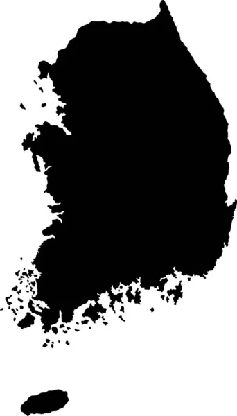 Korea Południowa Mapa Wyspy Sylwetka — Wektor stockowy