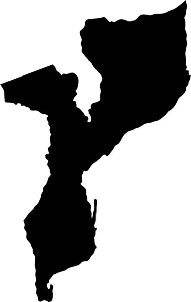 Moçambique Ilha Mapa Silhueta —  Vetores de Stock