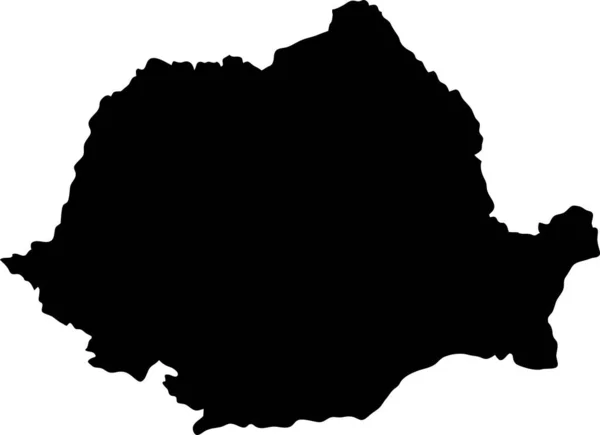 Romania Isola Mappa Silhouette — Vettoriale Stock