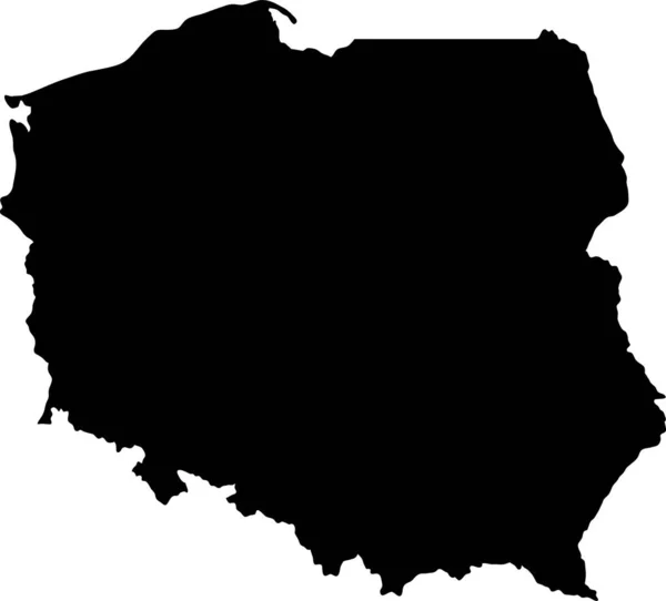 Poland Ilha Mapa Silhueta — Vetor de Stock