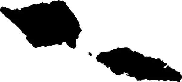 Silueta Mapa Isla Samoa — Vector de stock
