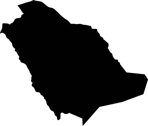 Silueta Del Mapa Isla Arabia Saudí — Vector de stock
