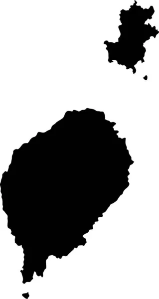 Sílhueta Mapa Ilha São Tomé Príncipe — Vetor de Stock