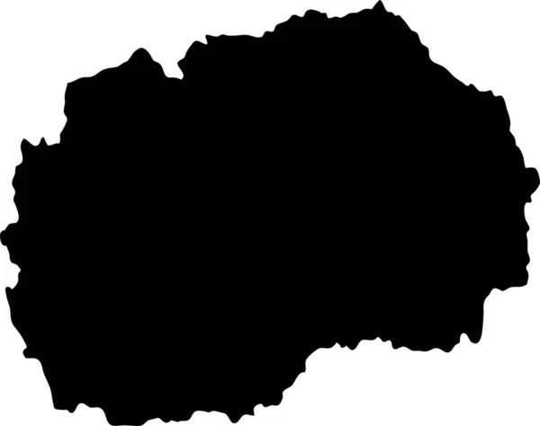 Mapa Isla Macedonia Norte Silueta — Vector de stock