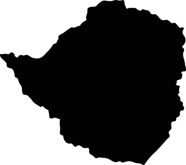 Zimbabwe Sziget Térképe Sziluett — Stock Vector