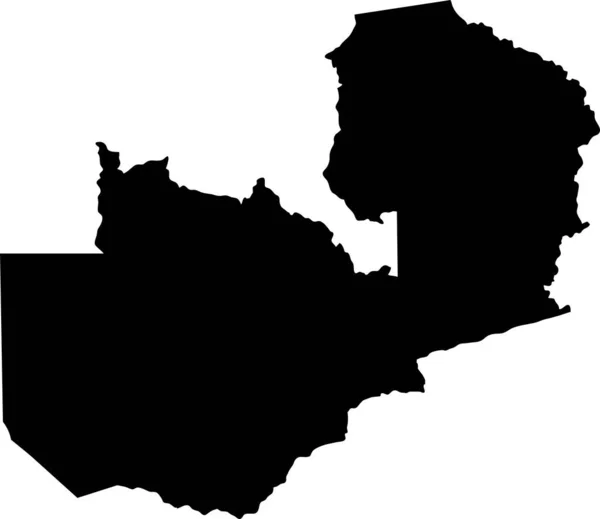 Zambia Νησί Χάρτη Σιλουέτα — Διανυσματικό Αρχείο