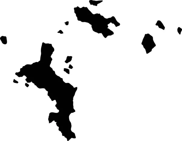 Siluet Peta Pulau Seychelles - Stok Vektor