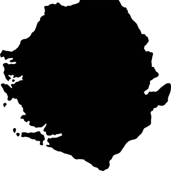 Sierra Leone Isola Mappa Silhouette — Vettoriale Stock