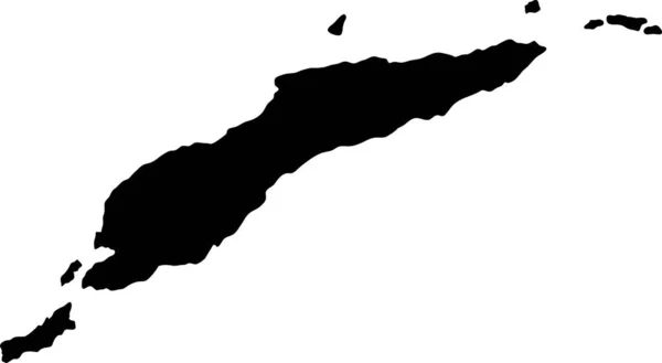 Timor Leste Île Carte Silhouette — Image vectorielle