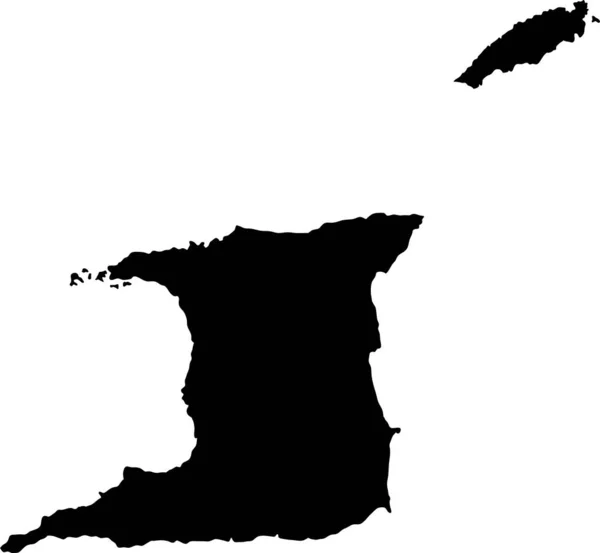 Trinidad Tobago Island Map Silhouette — Stock Vector