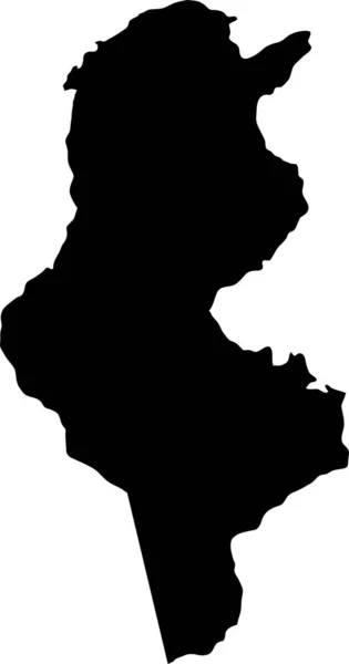 Tunisia Island Map Silhouette — Stockvektor