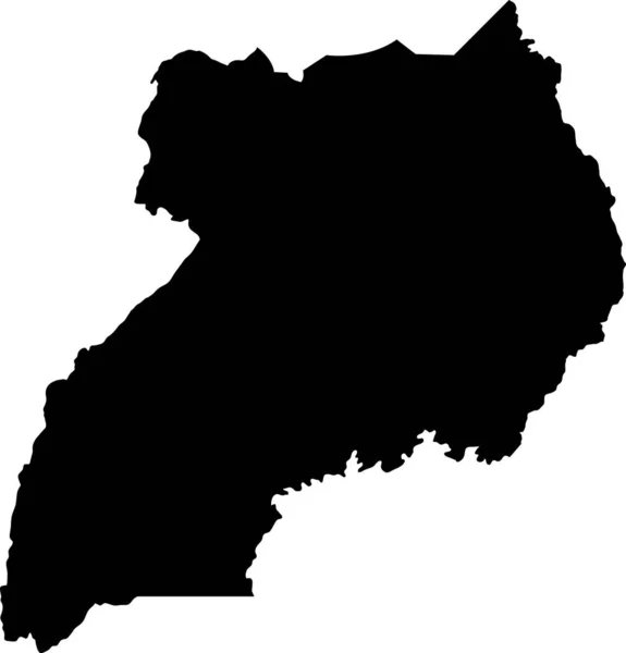Ugandas Inselkarte Silhouette — Stockvektor