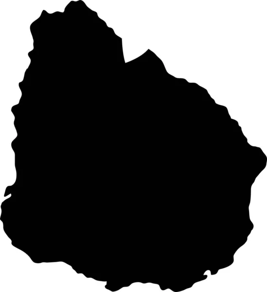 Silhouette Χάρτη Του Νησιού Uruguay — Διανυσματικό Αρχείο