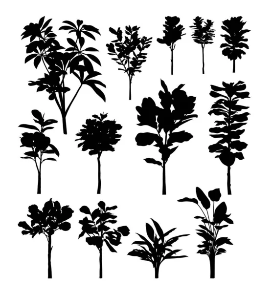 Pflanzen Silhouette Gute Verwendung Für Zeichen Symbol Symbol Oder Jedes — Stockvektor