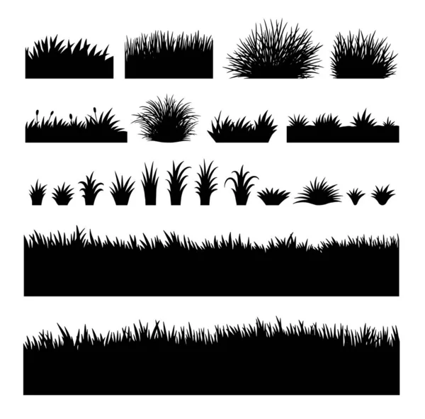 Graspflanzen Silhouette Gute Verwendung Für Jedes Gewünschte Design — Stockvektor