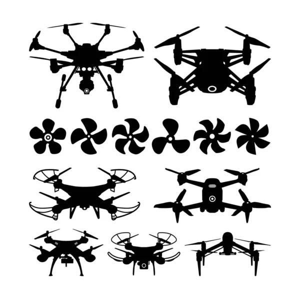 Drone Black Illustration Symbol Icon Logo Any Design You Want — Vetor de Stock