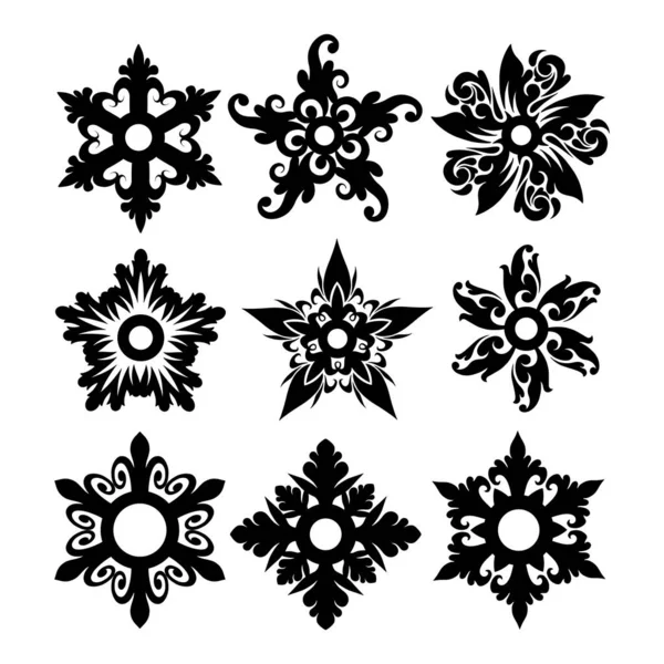 Květiny Ornament Dekorace Silueta Dobré Použití Pro Znamení Symbol Ikonu — Stockový vektor