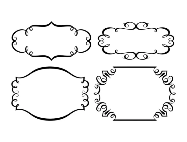 Пакет Декоративного Оформления Рамки Этикетки Загнутой Крышкой — стоковый вектор