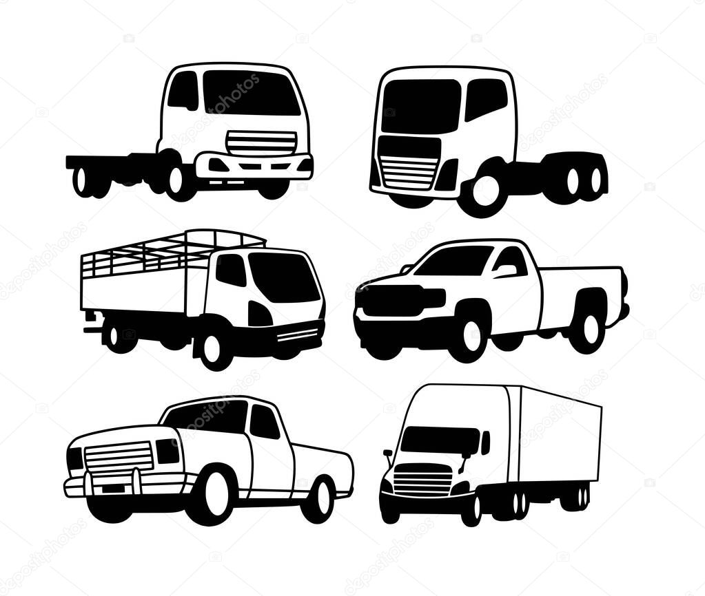Bus and truck drawing transport illustration. Good use for any design you want