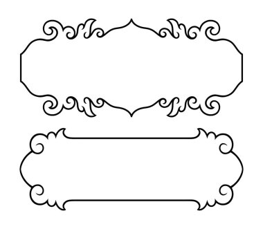 Çiçek süsleme etiketi şablon el çizimi