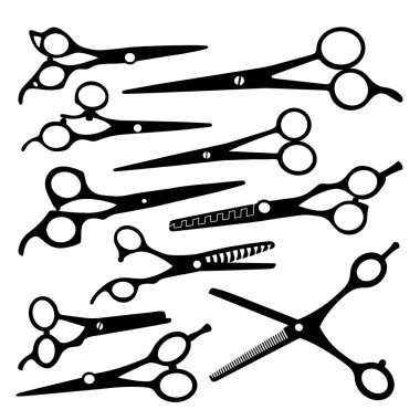 tıbbi ve berber makas araç silueti