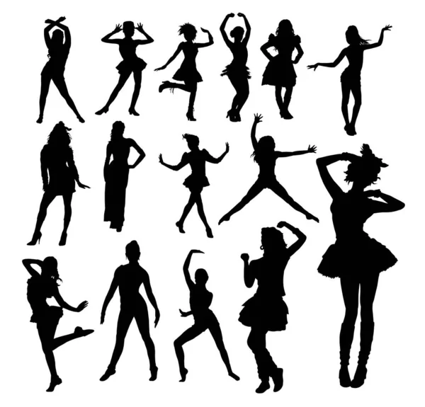 Fille Danse Sport Silhouette — Image vectorielle