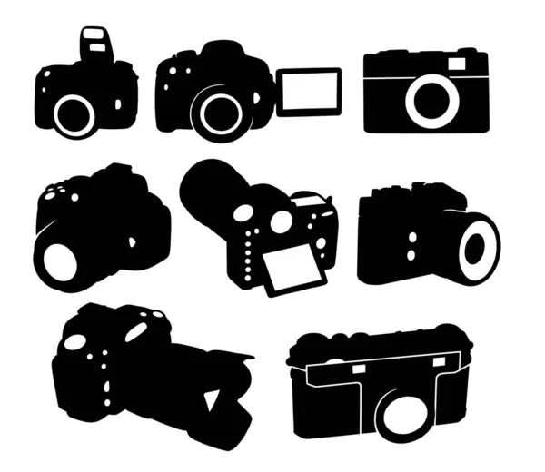 Kamerasilhouette Für Foto Symbol Logo Oder Symbol — Stockvektor