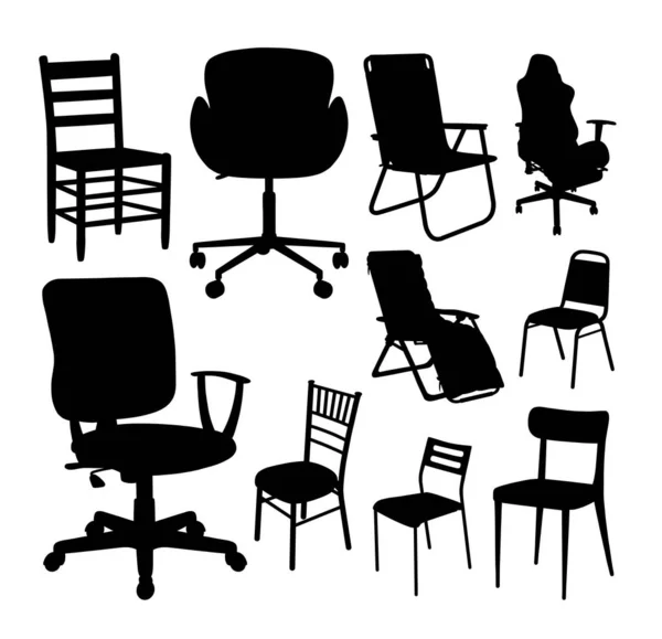 Chair Black Silhouette Style Design Interior Element — Stock Vector