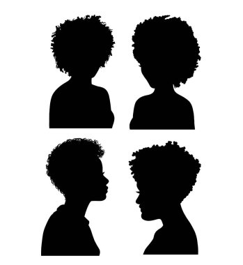 Afro İnsanlar saç stili görünüm silueti