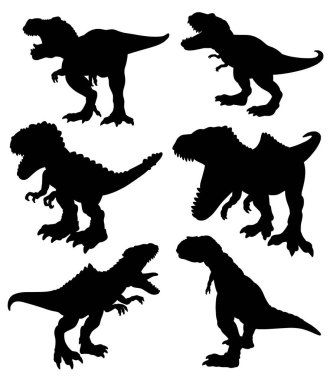 Dinozor canavarı sürüngen siyah silueti