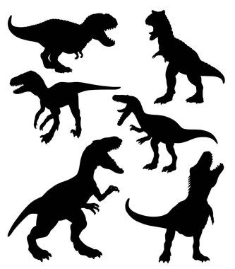 Dinozor canavarı sürüngen siyah silueti